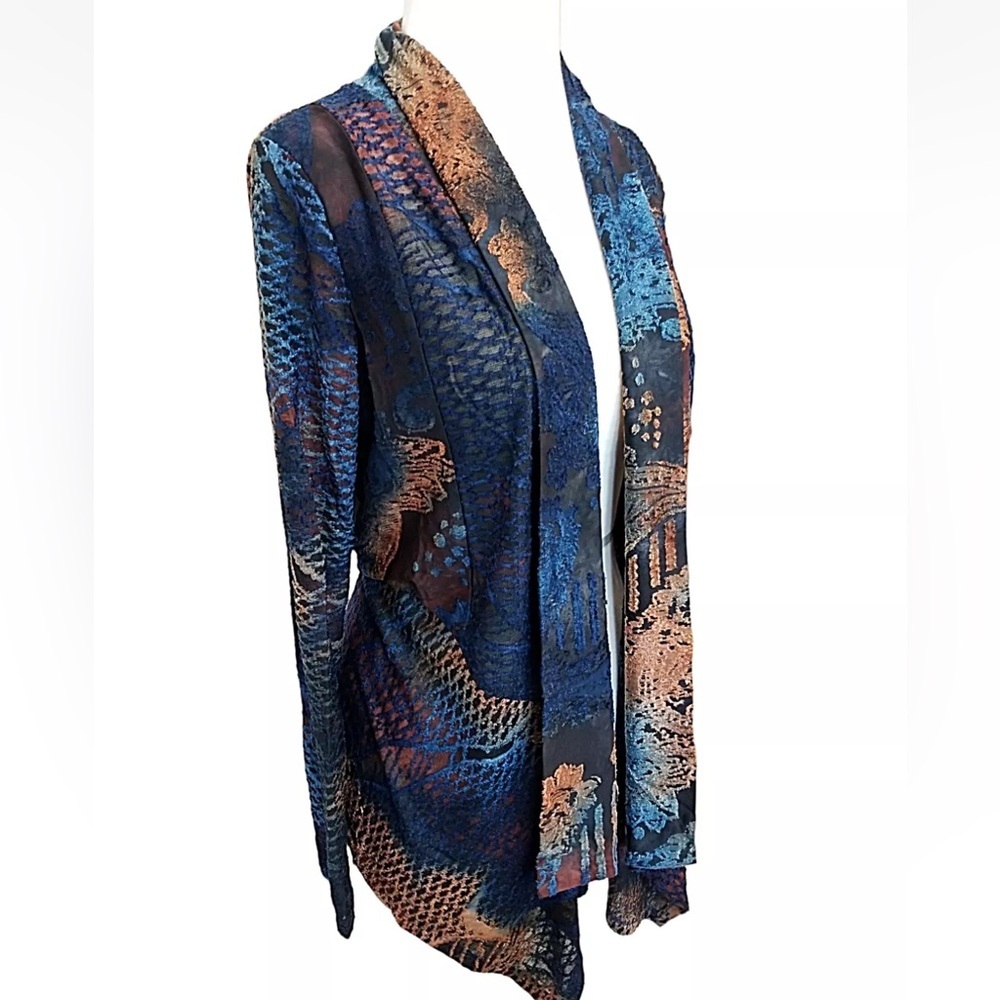 Kamana Open Front Multicolor Waterfall Cardigan, … - image 1
